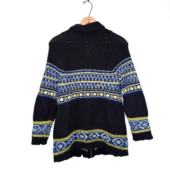 Anthropologie Sparrow Fairisle Front Zip Cardigan Sweater Size Large - Picture 6 of 10